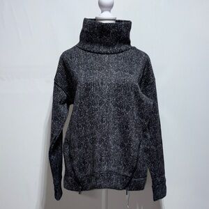 Izod Women's Black and White Fleece Lined Cowl Neck Sweater Size Med